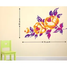 LANSTICK Purple & Yellow Floral Printed Waterproof Wallpaper-image-79