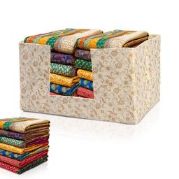 Kuber Industries Cream-Coloured & Brown Floral Printed Drawer Organiser-37