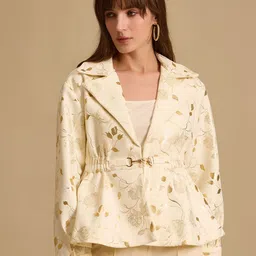 Kazo Women Floral Polyester Tailored Jacket-image-98