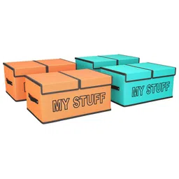 Kuber Industries Orange Set of 4 Regular Multi-Utility Organisers-1