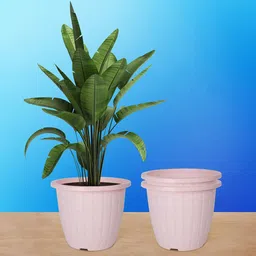 Kuber Industries Pink 3 Pieces Textured Round Marble Euro Planters-image-73