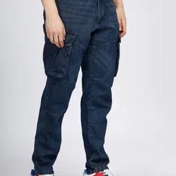 THREE DAYS Men Slim Fit Mid-Rise Stretchable Cotton Cargo Style Jeans-picture-36