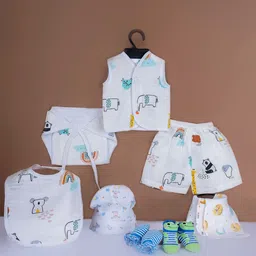 Baby Moo Kids-Unisex Pack Of 8 Printed Baby Apparel Gift Set-52