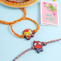 Sangria Kids Set Of 2 Cartoon Design Thread Rakhis With Roli Chawal Chandan & Mishri-13