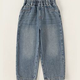 LULU & SKY Girls High-Rise Heavy Fade Jeans-picture-1