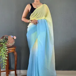 FLOURIOUS Tie and Dye Organza Saree-image-84