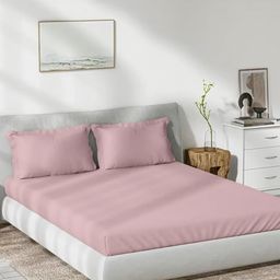 Trance Home Linen Rose 300 TC Single Bedsheet with 1 Pillow Covers-picture-23