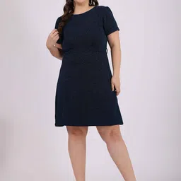 Curvy Lane Plus Size Puff Sleeve A-line Dress-image-76