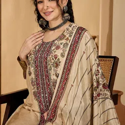 Sangria Digital Printed Straight Kurta with Bottom and Dupatta image 3