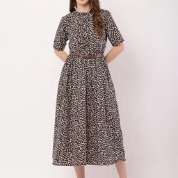 Moda Rapido Women Animal Print Fit & Flare Midi Dress-picture-45