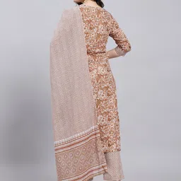 Anouk Rustic Floral Printed Round Neck Kurta With Trousers & Dupatta image 2