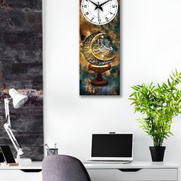 OLIVE TREE Green & Brown Ethnic Motifs Printed Traditional Wooden Analogue Wall Clock-picture-5