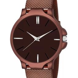 CSAMON Men Round Dial & Textured Straps Analogue Watch 3Kan LR 05 BRO Safar-image-97