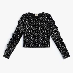 Koton Girls Geometric Printed Mandarin Collar T-shirt-picture-44