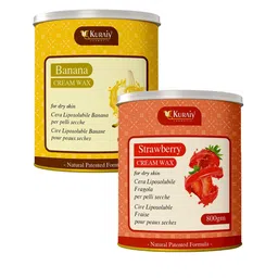 KURAIY Set Of 2 Banana & Strawberry Cream Wax For Dry Skin - 800 g Each image 1