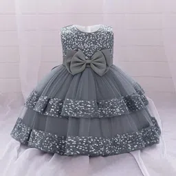 HOPZONIC Girls Embellished Net Fit & Flare Dress-image-16