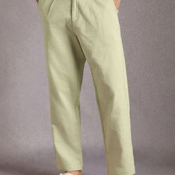 Louis Philippe Sport Men Self Design Textured Regular Fit Pleated Trousers-image-7