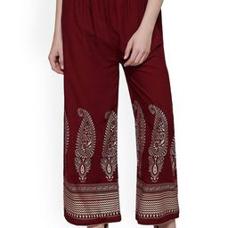 SRISARAS Women Paisley Printed Regular Fit Cotton Trousers-image-47