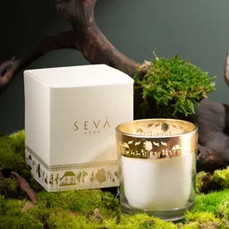 Seva Home Gold-Toned & White 1 pieces Jar Candle-image-79