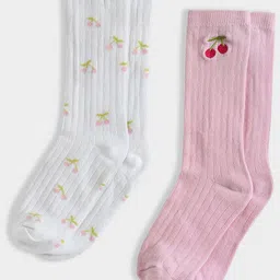 MiArcus Girls Pack Of 2 Printed Calf-Length Socks-14