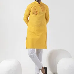DEVOILER Ethnic Motifs Printed Band Collar Straight Kurta-image-46