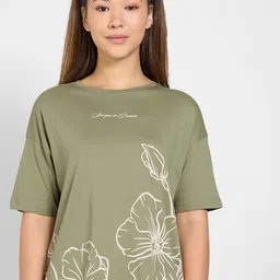 Dreamz by Pantaloons Printed Pure Cotton Round Neck Half Sleeve Lounge T-Shirt-picture-18