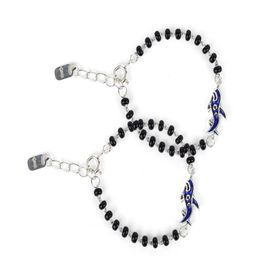 Paavni Unisex Kids 2 Sterling Silver Handcrafted Silver-Plated Wraparound Bracelet-image-73