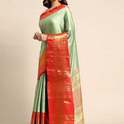 DIVASTRI Woven Design Zari Banarasi Saree-image-89