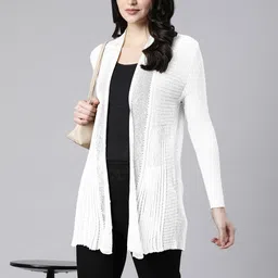 SHOWOFFFF Ribbed Open Front Longline Shrug-52