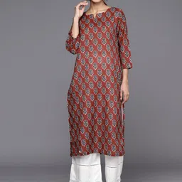 KSUT Ethnic Motifs Printed Cotton Straight Kurta-image-33