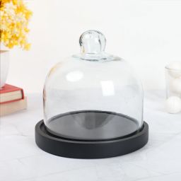 Wooden, Glass Cake Server-24