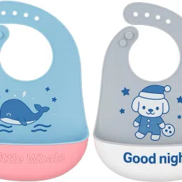 Silicone Pocket Bibs for Babies | Waterproof & BPA-Free | Pack of 2-image-87