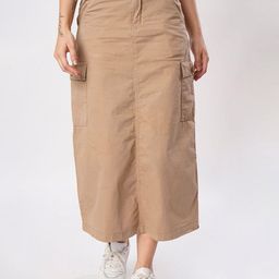 The Roadster Lifestyle Co Cargo-Pocket Midi Skirt-image-30