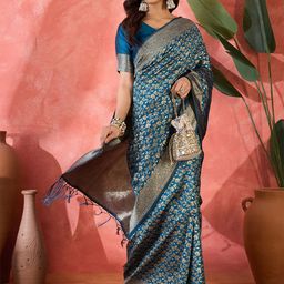 SHADOW & SAINING Woven Design Ethnic Motifs Zari Banarasi Saree-picture-33