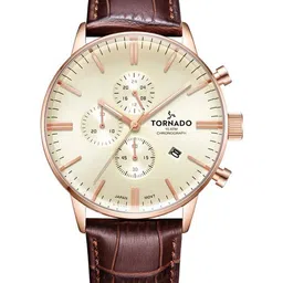 TORNADO Men Dial & Leather Textured Straps Analogue Chronograph Watch T6102-RLDI-image-21