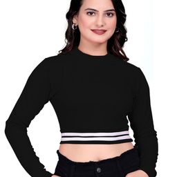 SS Sanket Synthetics Round Neck Crop Top-image-94