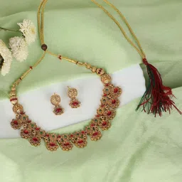 Thrillz Gold-Plated Cubic Zirconia Stone Studded Jewellery Set-34