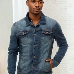 Kotty Men Spread Collar Solid Denim Jacket-picture-49