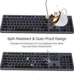 iFyx Cover KM636 Dell Wireless Keyboard & Dell KB216 Wired Keyboard Cover Guard Keyboard Skin image 4
