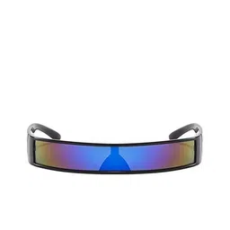 AUGEN Unisex Blue Lens & Black Shield Sunglasses with-31