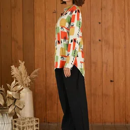 AC&F Printed Cotton Shirt & Trousers Co-Ord Set-image-84