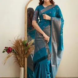 Yashika Woven Design Zari Banarasi Saree image 3