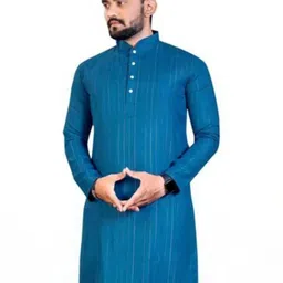 zankhi hosiery Men Self Design Straight Kurta (Red)-picture-23