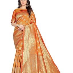 KALINI Woven Design Zari Silk Blend Kanjeevaram Saree-image-66