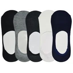 BAESD Mens Pack Of 5 Premium Cotton Loafer Shoe Liners Socks-image-90