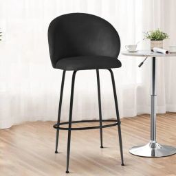 casacraft from pepperfry Nexses Velvet Bar Chair In Black Colour-picture-32