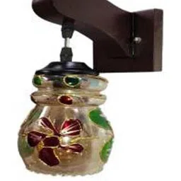 Somil Premium Designer Glass Wall / Night Lamp Elegant & Stylish Dcor Accent for Modern Interiors, Color- MultiColor- Size:- 20 X 25 X 25 CM-image-59