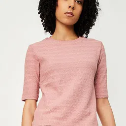 max Women Solid Round Neck T-shirt-image-97