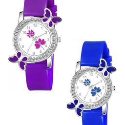 Gopal Shopcart Unisex Embellished Dial & Bracelet Style Straps Analogue Watch 328 PUR315 BLU315-52
