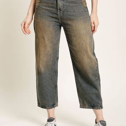 Bene Kleed Women Classic Relaxed Fit High-Rise Low Distress Light Fade Jeans-image-92